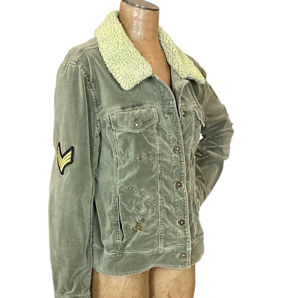 Marrakech Janie 60s Velveteen Embroidered Sage Green Jacket L 202H - Picture 8 of 16